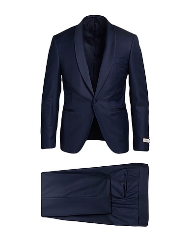 CANALI Suits Navy blue 75% Wool, 25% Silk