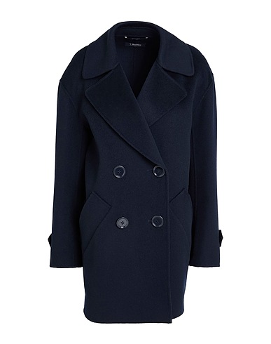 'S MAX MARA Cappotto Blu notte 100% Lana