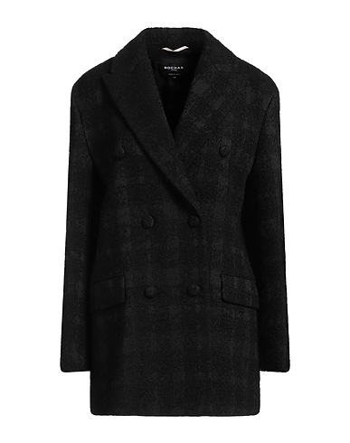 ROCHAS Coat Black 44% Acrylic, 23% Polyester, 19% Wool, 9% Viscose, 5% Polyamide