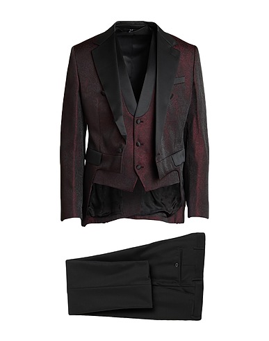PETRELLI UOMO Suits Burgundy 60% Wool, 40% Polyester