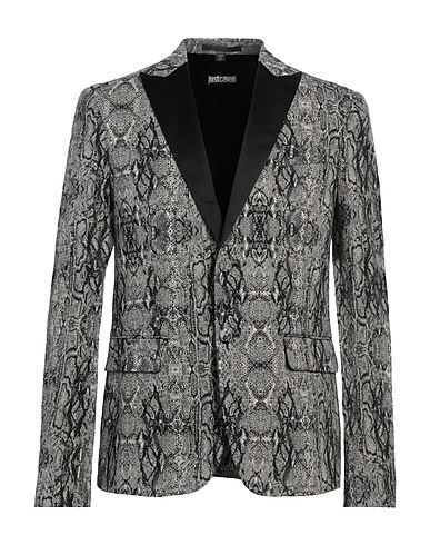 JUST CAVALLI Blazer Grey 74% Cotton, 24% Polyamide, 2% Elastane, Polyester