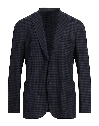 SANTANIELLO Blazer Navy blue 60% Wool, 38% Polyester, 2% Elastane