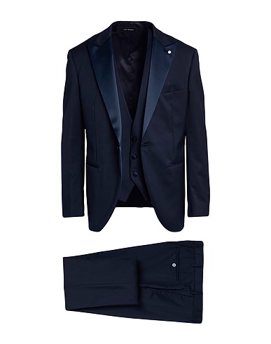 LUIGI BIANCHI Mantova Suits Midnight blue 98% Virgin Wool, 2% Elastane