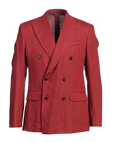 DOLCE&GABBANA Blazer Brick red 100% Linen