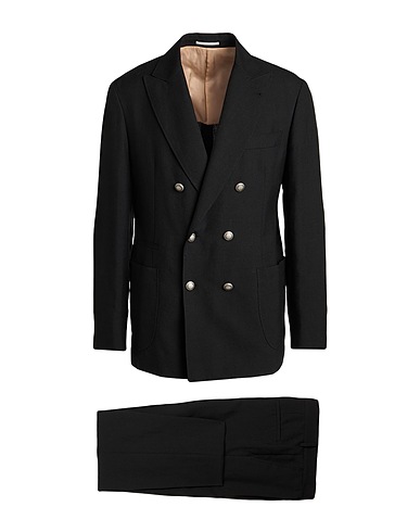 BRUNELLO CUCINELLI Suits Black 60% Linen, 40% Wool
