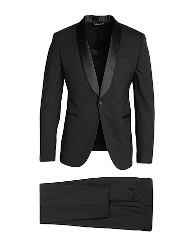 BRIAN DALES Suits Black 54% Polyester, 44% Wool, 2% Elastane