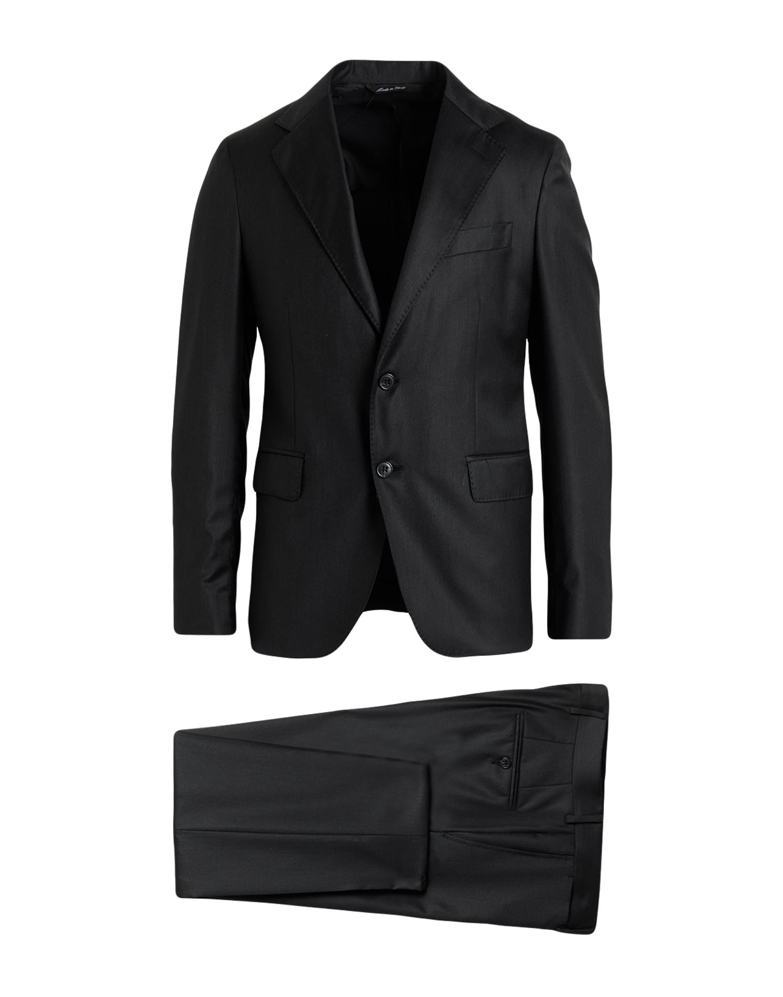Caruso スーツ ブラック Size 46 Caruso single-breasted Wool Suit | Black | FARFETCH