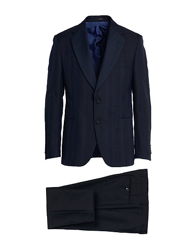 LARDINI Suits Navy blue 63% Cotton, 35% Wool, 2% Elastane