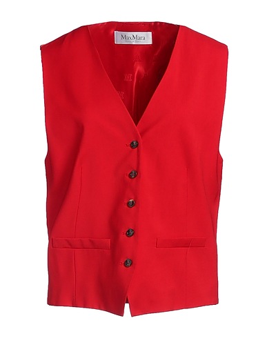MAX MARA Vest Red 100% Virgin Wool, Viscose