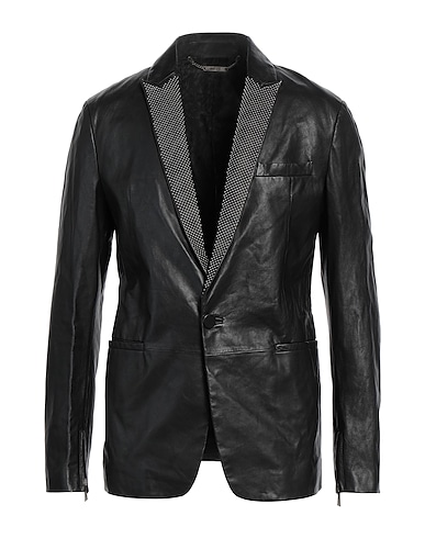 JUST CAVALLI Blazer Black 100% Ovine leather