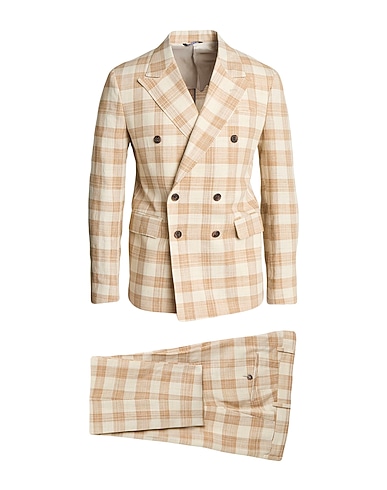 BRIAN DALES Suits BEIGE 60% Linen, 26% Viscose, 14% Polyester