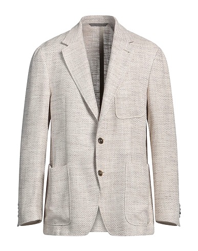 CANALI Blazer Beige 38% Silk, 36% Linen, 16% Cotton, 10% Polyamide