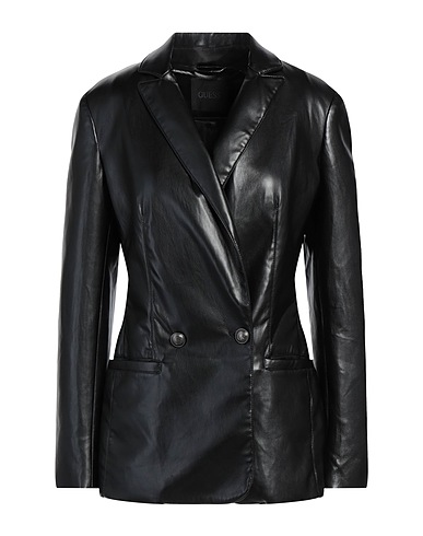 GUESS Blazer Black 100% Polyester, Polyurethane coated