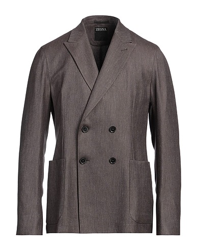 ZEGNA Blazer Grey 64% Cashmere, 23% Silk, 13% Linen
