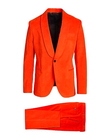 MANUEL RITZ Suits Orange 97% Cotton, 3% Elastane