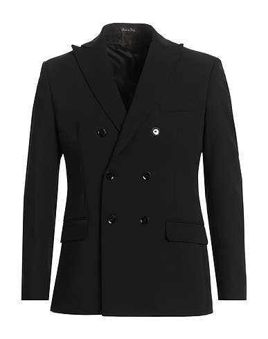 TAKESHY KUROSAWA Blazer Black 70% Polyester, 24% Rayon, 6% Elastane