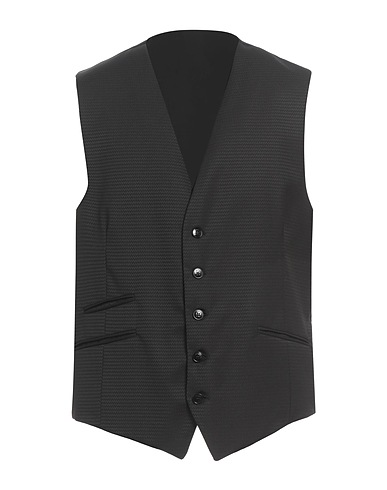 MANUEL RITZ Waistcoat EVENING Black 51% Virgin Wool, 49% Polyester