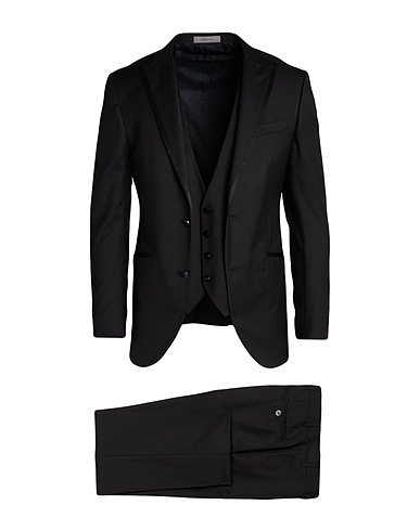 CORNELIANI Suits Black 80% Virgin Wool, 20% Silk