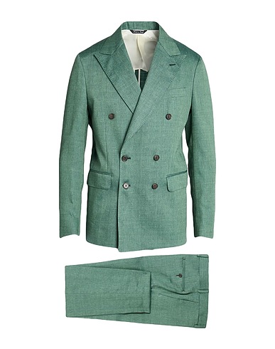 BRIAN DALES Abito Verde 60% Lino, 40% Lana