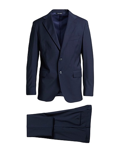 BRIAN DALES Suits Navy blue 54% Polyester, 44% Wool, 2% Elastane
