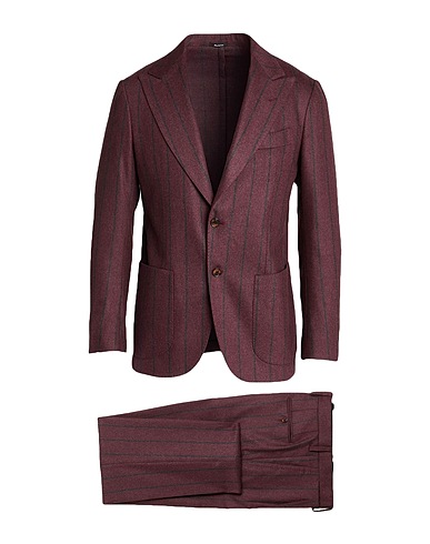 SARTORIO Suits Burgundy 90% Virgin Wool, 8% Cashmere, 2% Elastane