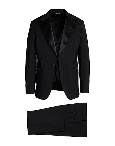 BRIAN DALES Suits Black 74% Wool, 22% Polyester, 4% Elastane