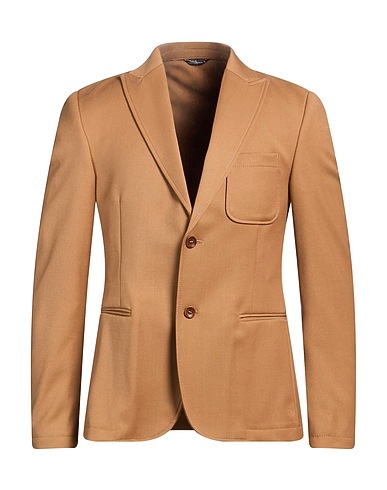 DANIELE ALESSANDRINI Blazer Camel 78% Polyester, 17% Viscose, 5% Elastane