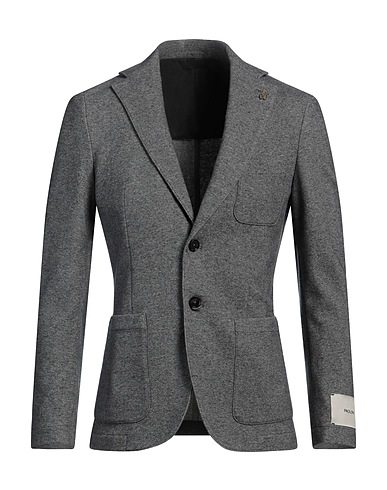 PAOLONI Blazer Grey 38% Virgin Wool, 35% Cotton, 22% Polyamide, 3% Cashmere, 2% Elastane