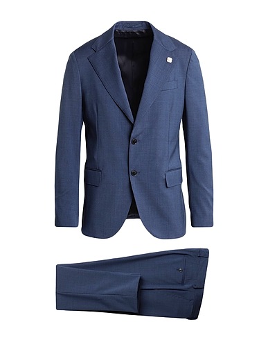 LARDINI Suits Blue 100% Wool