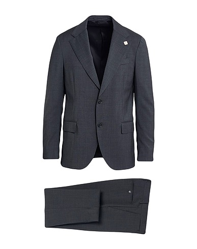 LARDINI Suits Charcoal 100% Wool