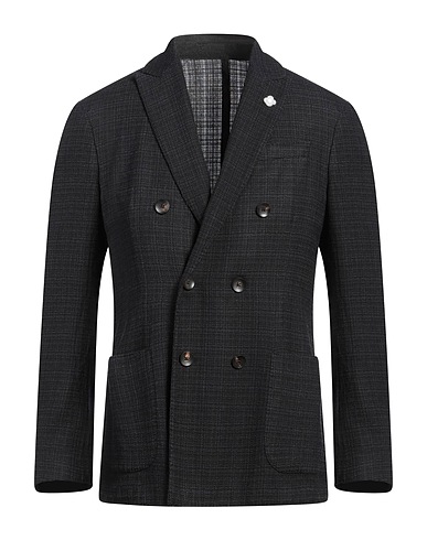 LARDINI Blazer Black 96% Wool, 4% Silk