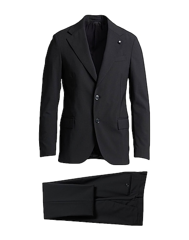 LARDINI Suits Black 54% Polyester, 44% Wool, 2% Elastane