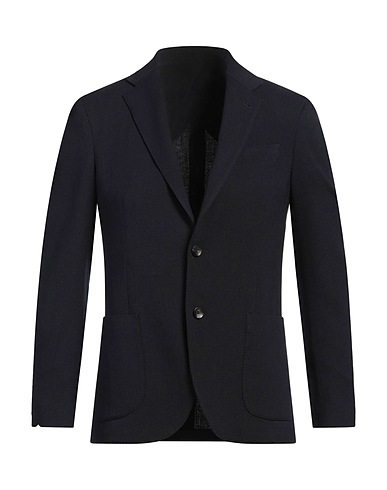 LARDINI Blazer Black 52% Wool, 29% Polyester, 17% Cotton, 2% Elastane