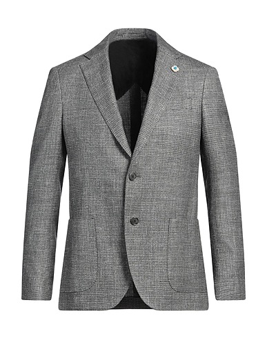 LARDINI Blazer Charcoal 39% Wool, 28% Linen, 24% Tussah silk, 9% Silk