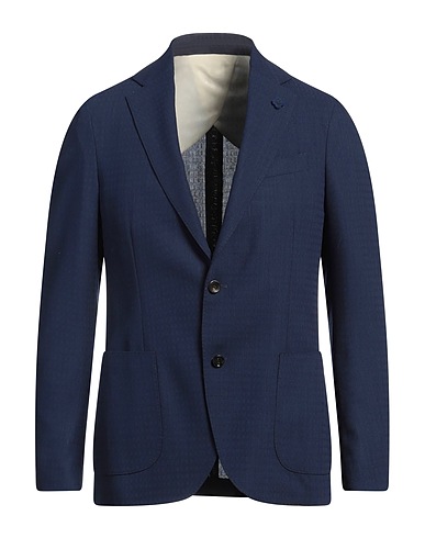LARDINI Blazer Midnight blue 92% Wool, 8% Mohair wool