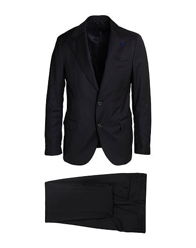 LARDINI Suits Black 100% Wool