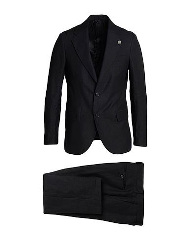 LARDINI Suits Black 100% Linen