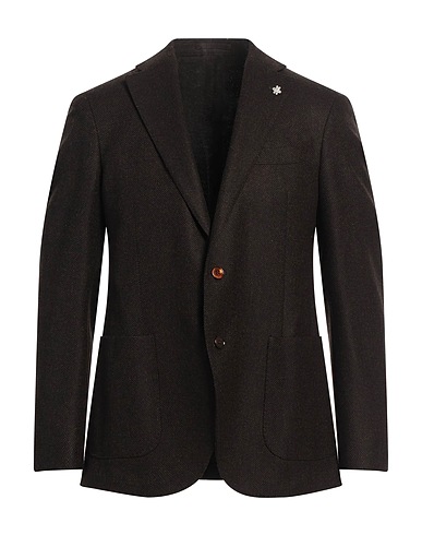 LUBIAM Blazer Dark brown 95% Virgin Wool, 5% Cashmere