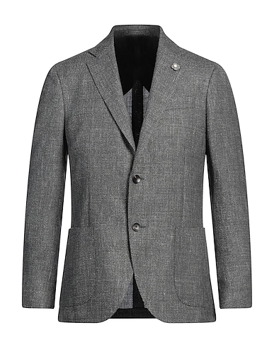 LARDINI Blazer Black 70% Wool, 30% Linen