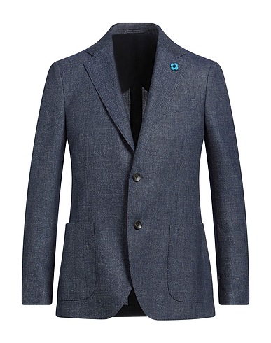 LARDINI Blazer Blue 70% Wool, 30% Linen