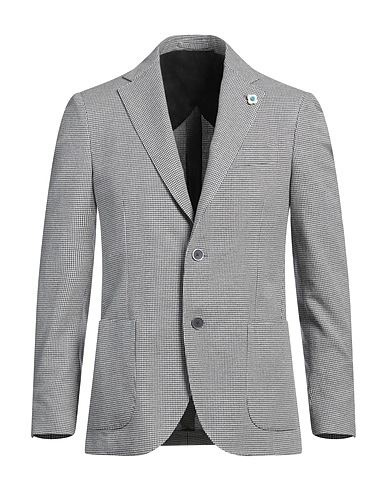 LARDINI Blazer Midnight blue 54% Cotton, 36% Polyester, 10% Linen