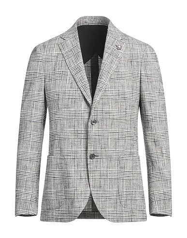 LARDINI Blazer Black 77% Cotton, 21% Polyester, 2% Elastane