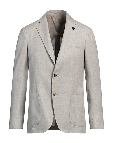 LARDINI Blazer Grey 50% Linen, 44% Wool, 6% Silk