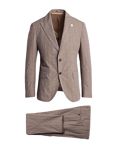 LARDINI Suits Khaki 100% Cotton