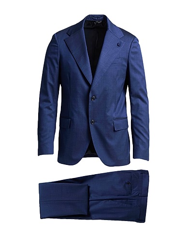 LARDINI Suits Blue 74% Wool, 24% Cotton, 2% Elastane