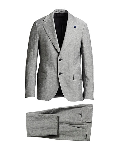 LARDINI スーツ グレー リネン 60% / ポリエステル 40%