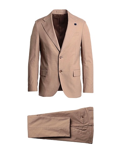 LARDINI Suits Taupe 80% Cotton, 20% Polyester