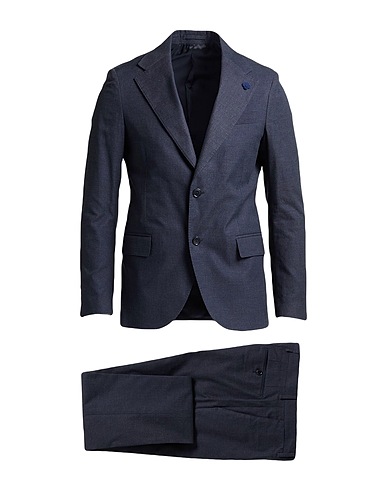 LARDINI Suits Navy blue 80% Cotton, 20% Polyester