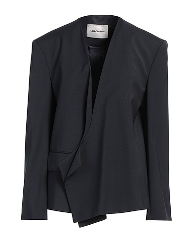 LOW CLASSIC Blazer Navy blue 49% Wool, 49% Polyester, 2% Polyurethane
