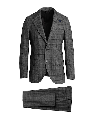LARDINI Suits Black 100% Wool
